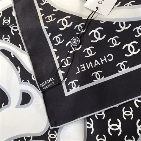 chanel scarf black and grey|authentic chanel scarf.